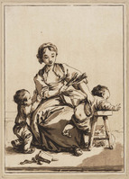 KG 13843
<br/>
De schooljuffrouw
<br/>
<em>Le Prince, Jean-Baptiste (1743-1781)</em>